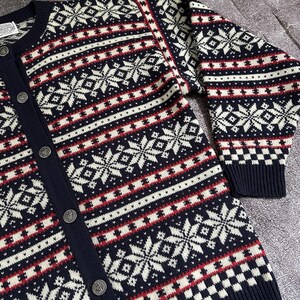 Women's Vintage 80's Pendleton USA Fair Isle Wool Cardigan Sweater Jacket Sz M image 2