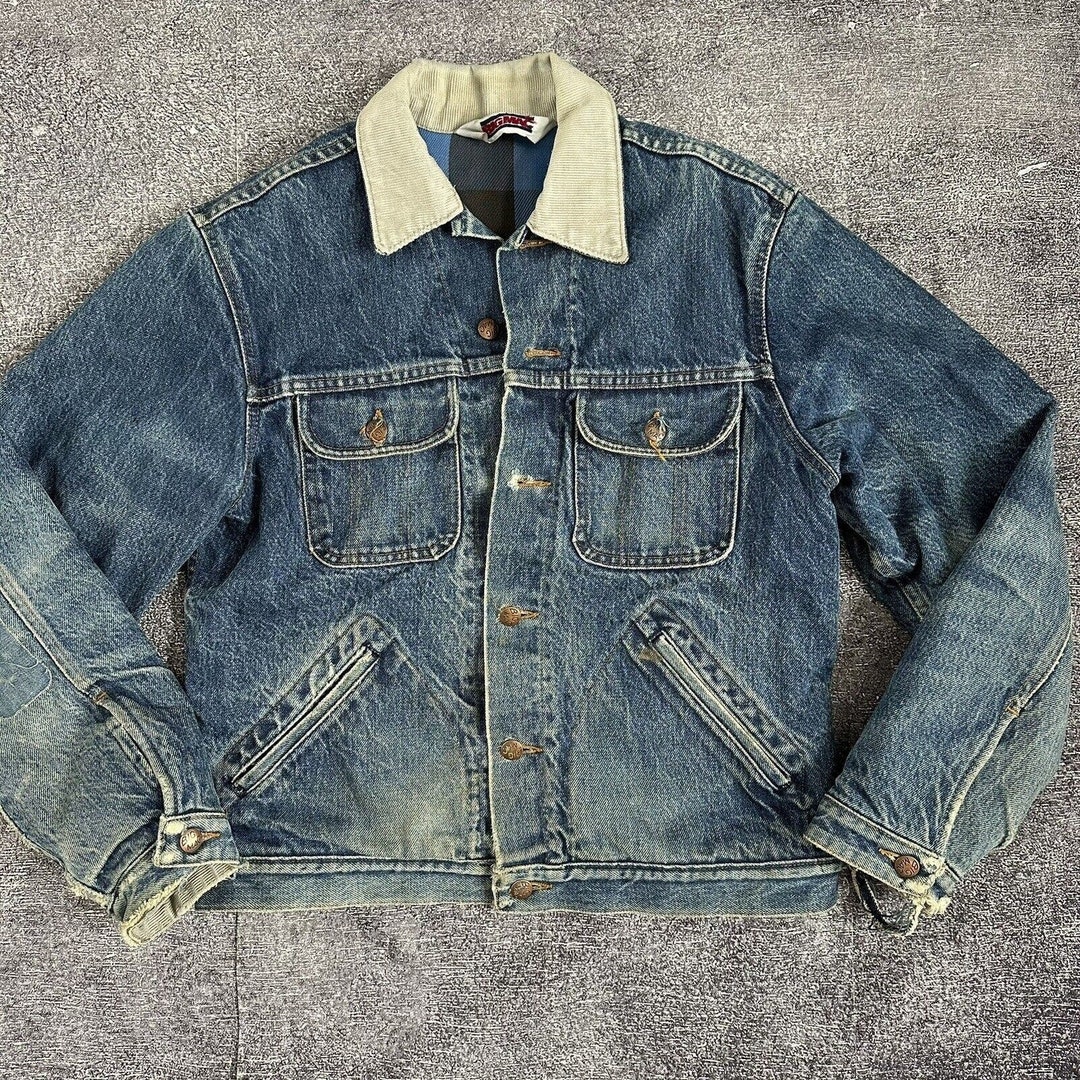 Men s Vintage 80 s Big Mac USA Blanket Flanel Lined Denim Chore Jean Men s vintage 80 s big mac usa blanket flanel lined denim chore jean