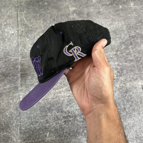 Vintage 90's MLB Colorado Rockies Graffiti Block Black