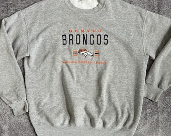 Sweatshirt ras du cou Lee Sport Denver Broncos vintage pour homme gris chiné, taille TG