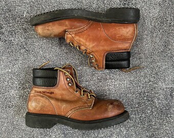 Men's Vintage 70's Red Wing USA Steel Toe 6" 202 Brown Leather Work Boots Sz 6