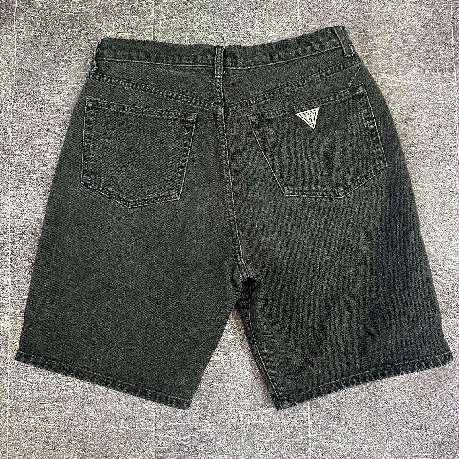 パンツ 90s GUESS USA black denim half pants W33 Men's Vintage 90's Guess USA Black Denim 9