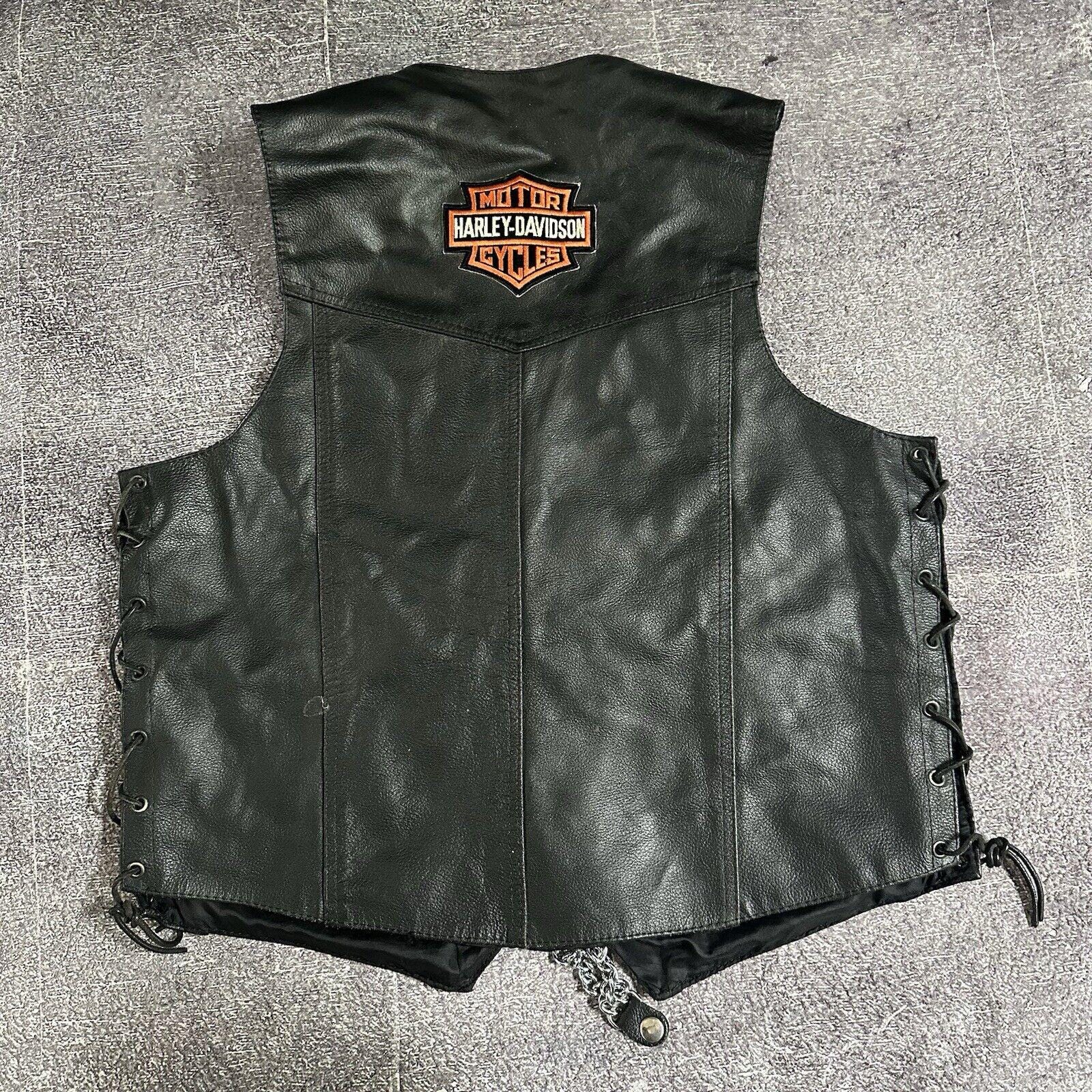 HARLEY-DAVIDSON 90's レザーベスト 中古・古着通販】HARLEY-DAVIDSON (ハーレーダビッドソン
