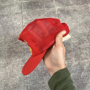 Men's Vintage 80's Annco Kansas City Chiefs Red Script Trucker Snapback Hat Cap image 2