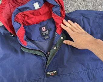 Men's Vintage 90's Chaps Ralph Lauren Blue Red Anorak