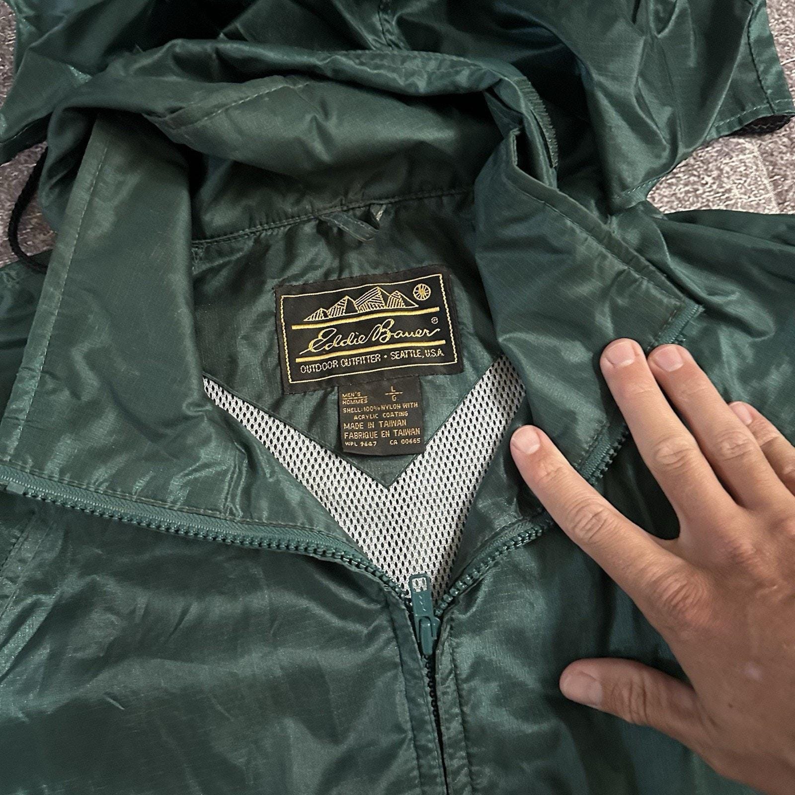 Men's Vintage 90s Eddie Bauer Forest Green Hooded Zip up