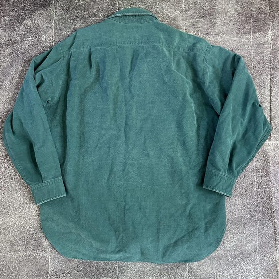 Men's Vintage 90's Eddie Bauer Teal Blue Chamois Cloth Button up