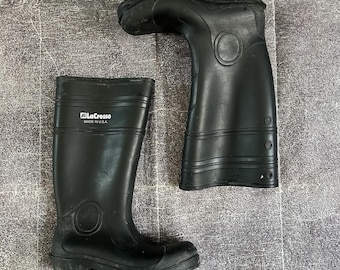 Men's Vintage 80's Lacrosse USA Authentic Black Mid Calf Rubber