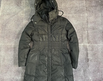 Women's Vintage Y2K Juicy Couture Black Quilted Down Puffer Parka Jacket Sz M