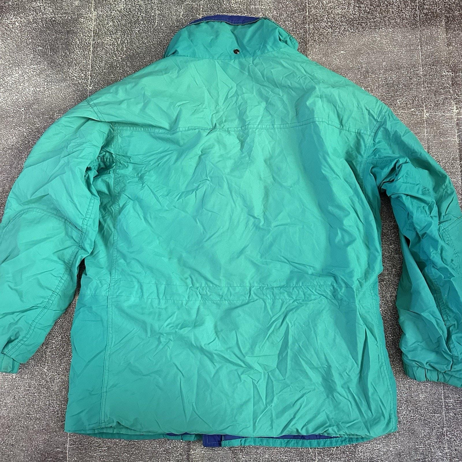Men's Vintage 80s Columbia USA Gore Tex Teal Blue Zip up
