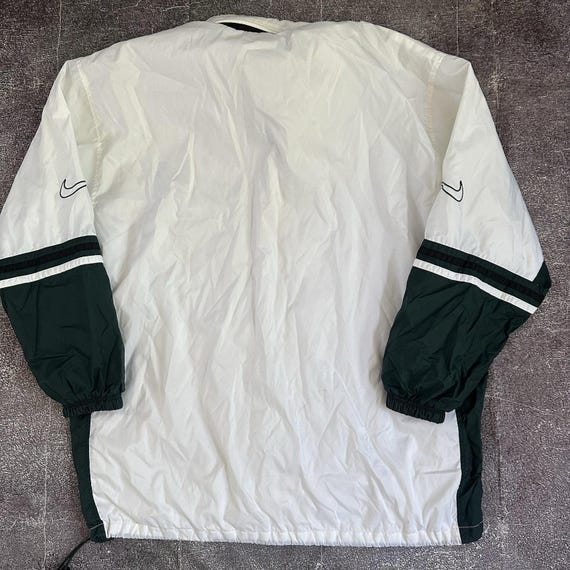 Men's Vintage 90's Nike White Forest Green Full Zip up Windbreaker