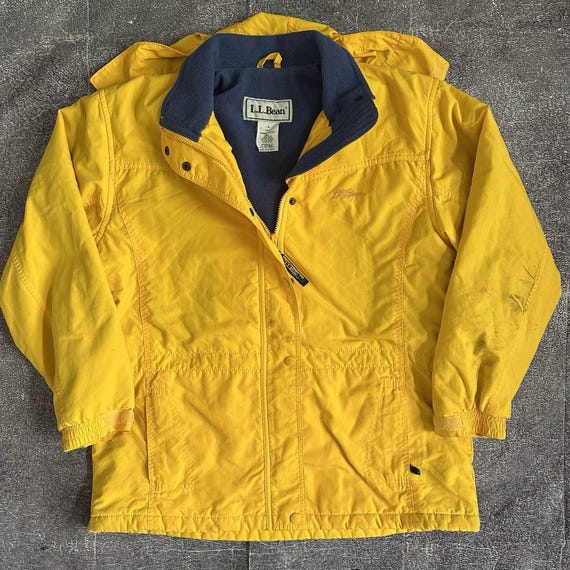 Women's Vintage 90's L.L Bean Yellow Purple Fleece Lined Warm up
