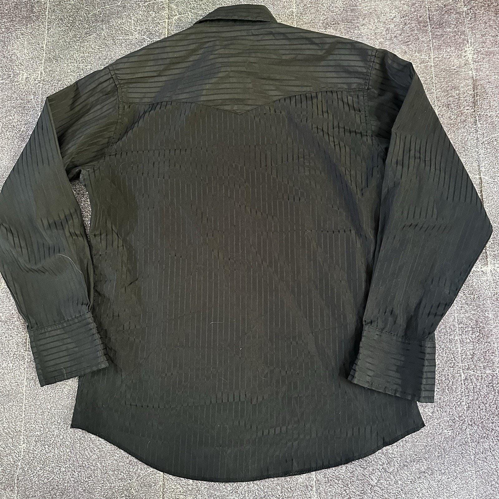 Men's Vintage 90's Wrangler Western Wear Black Pearl Snap Long
