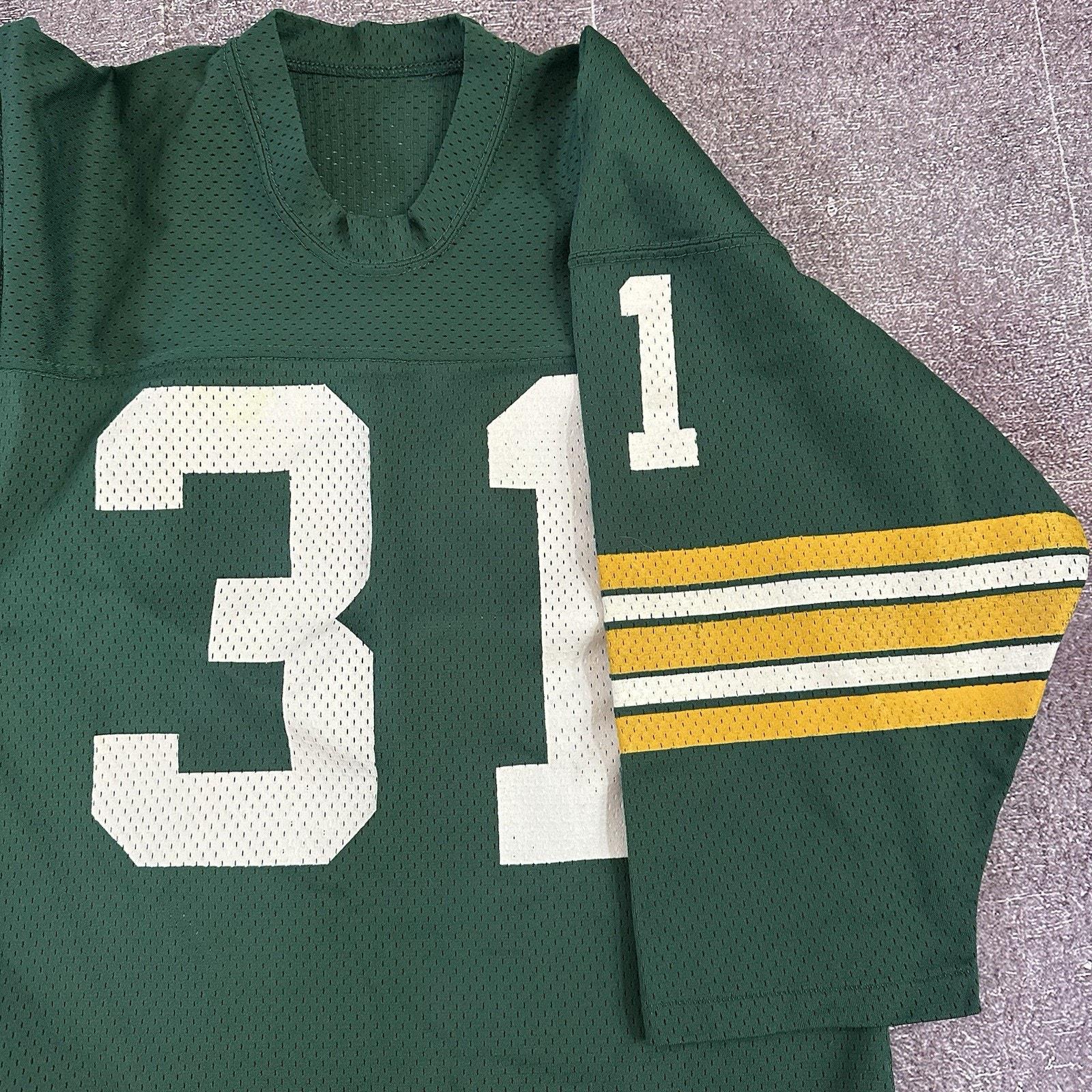 希少80s USA製NFLオフィシャル PACKERSニットセーター 好デザイン Men's Vintage 80's Sand Knit Green Bay Packers Gerry Ellis Jim