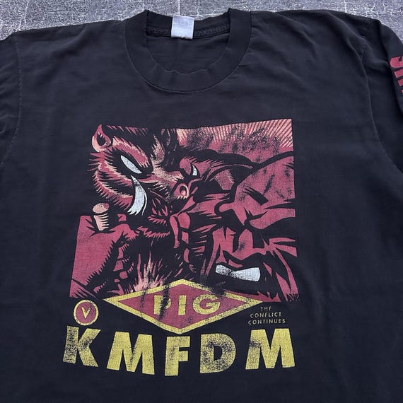 Men's Vintage 90's Pig KMFDM Sinsation Industrial NIN Long Sleeve