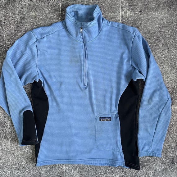 Women's Vintage 90s Patagonia USA R1 Regulator Fleece 1/4 Zip Blue