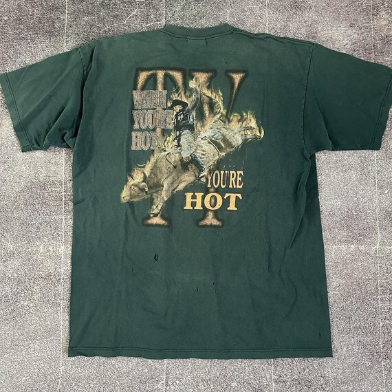 Men's Vintage 90's Wrangler Ty Murray Rodeo Cowboy When You're Hot Men's Vintage 90's Wrangler Ty Murray Rodeo Cowboy When You're Hot