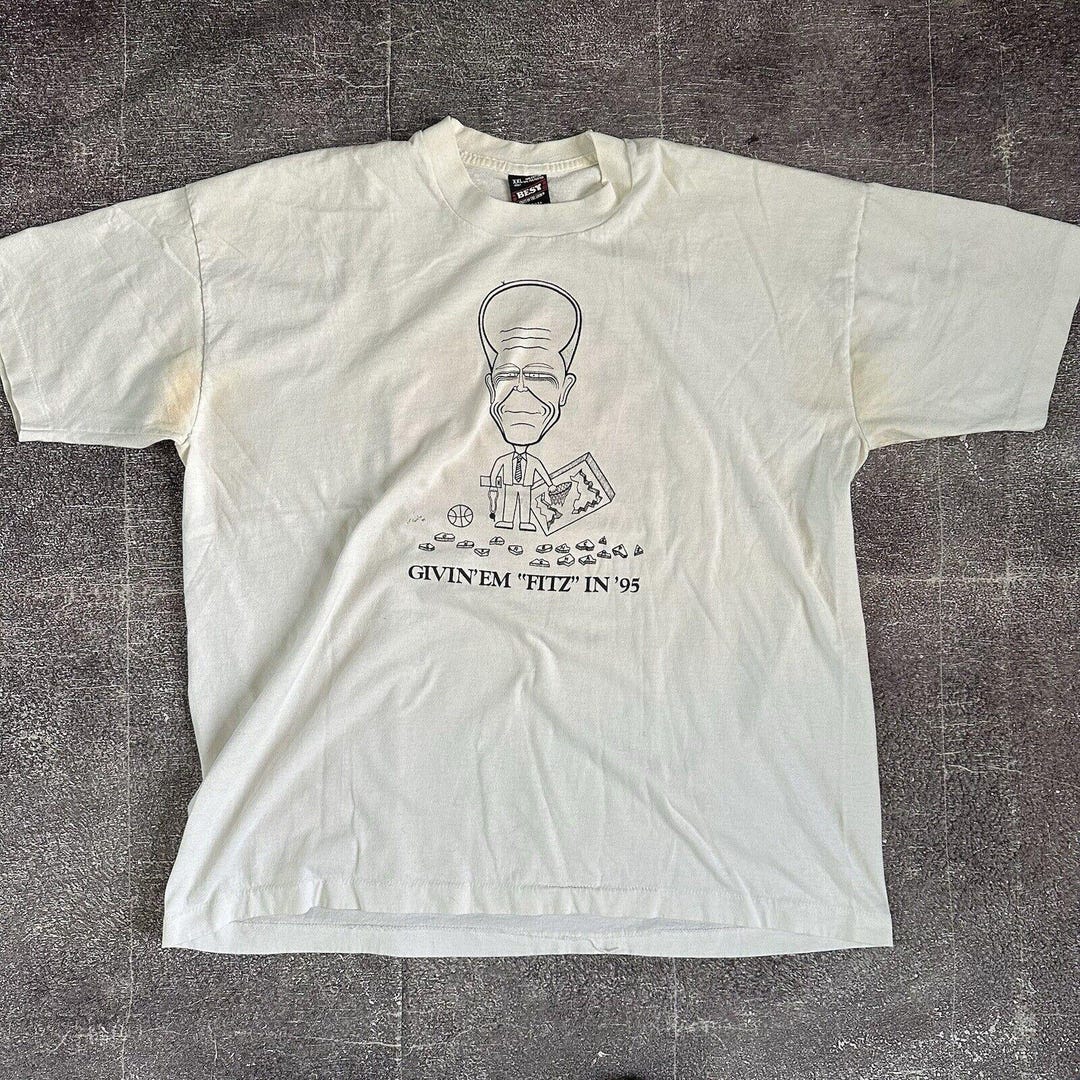 Men's Vintage 90's FOTL Give Em Fitz Coach Fitzgerald Basketball T ...
