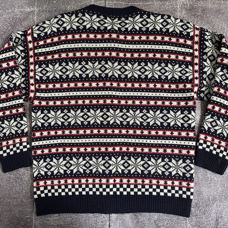 Women's Vintage 80's Pendleton USA Fair Isle Wool Cardigan Sweater Jacket Sz M image 4