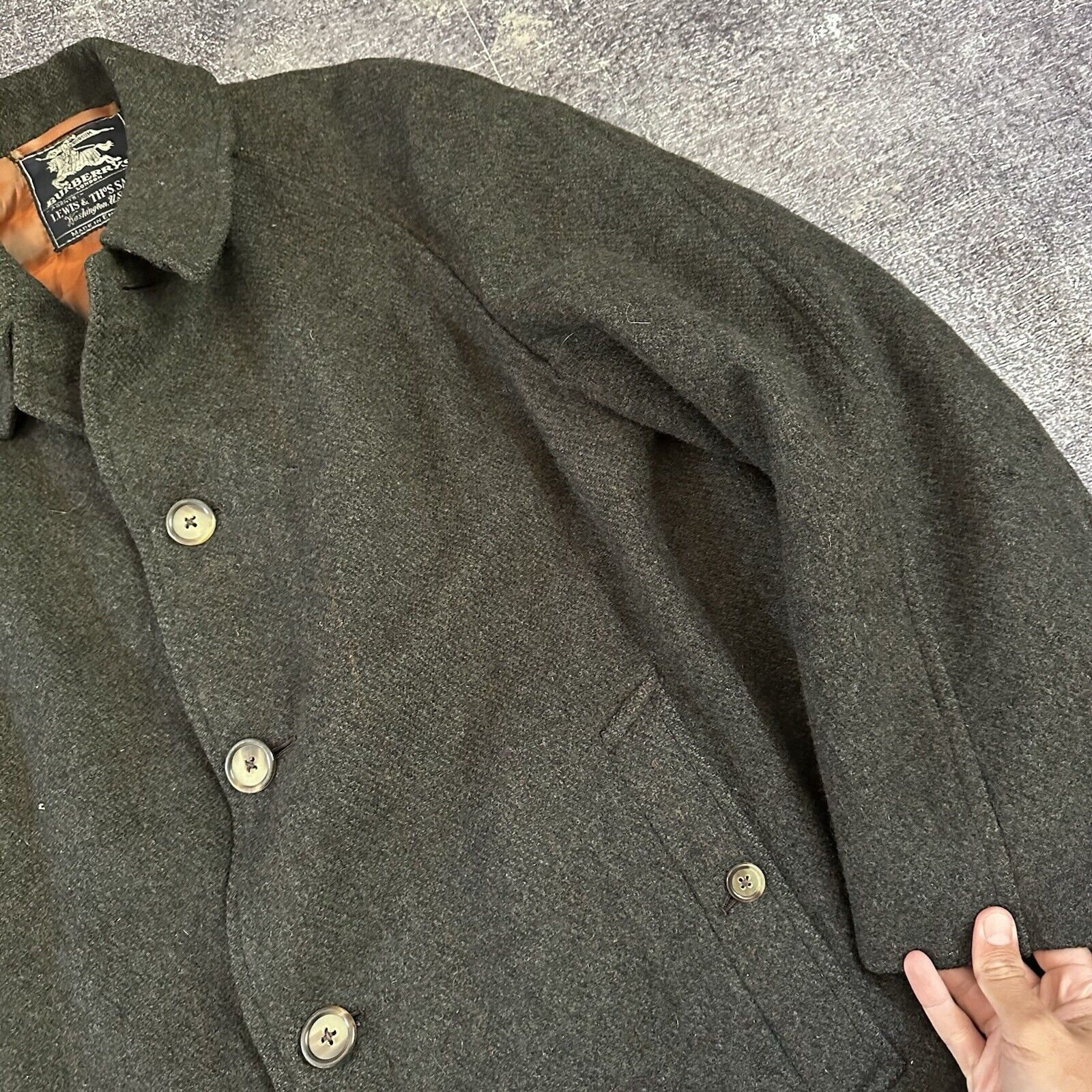 Men's Vintage 60's Burberry X Lewis & Thos Saltz Wool Cusha Men's Vintage 60's Burberry X Lewis & Thos Saltz Wool Cusha