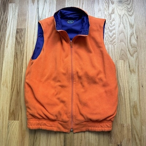 Men&#39;s Vintage Y2K Polo Ralph Lauren Golf Purple Orange Reversible Zip Vest Sz S