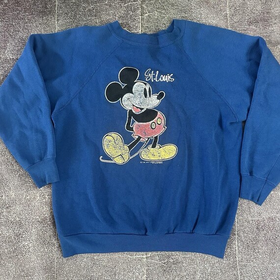 Men's Vintage 80's Disney Mickey Mouse St Louis Blue Crewneck