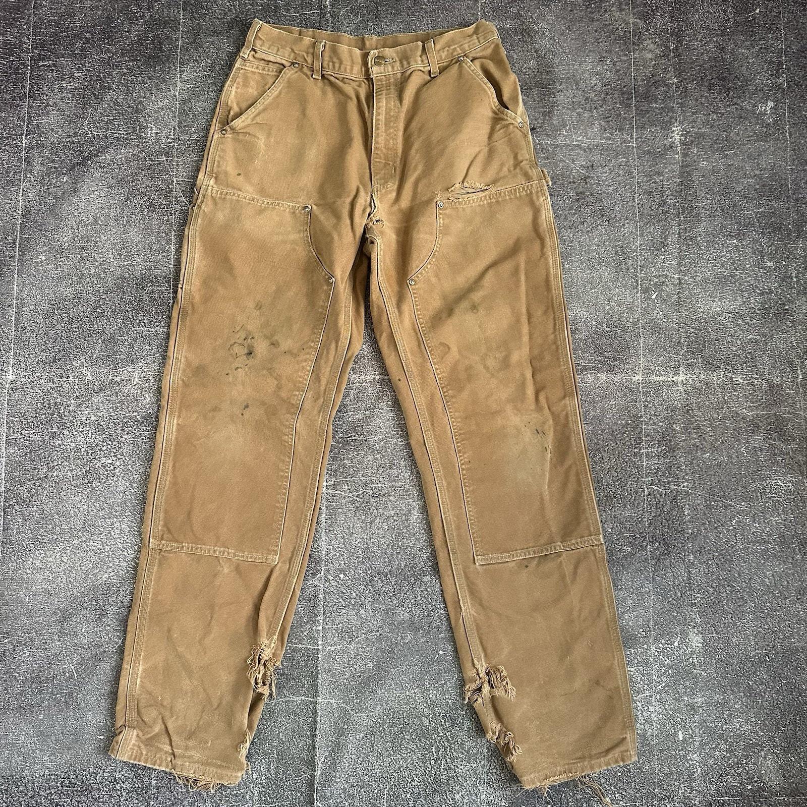 Men's Vintage Carhartt USA B01 Double Knee Front Canvas Work Pants
