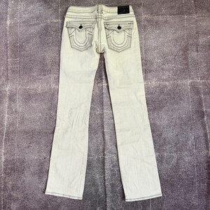 Dam vintage Y2K True Religion USA Billy Boot Cut utsvängda blå jeans storlek 30 x 31 bild 4