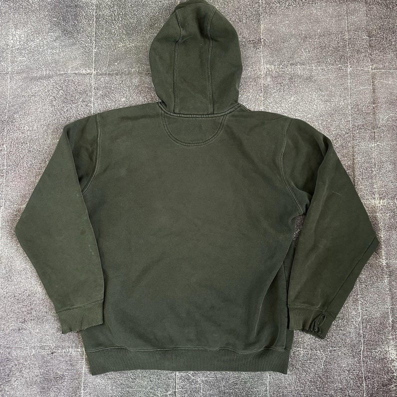 Men's Vintage Y2K Carhartt K184 Dark Green Heavyweight Hooded Sweatshirt Sz L image 4