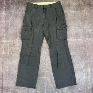 Men's Vintage 90's Mammut Gray Cotton Canvas Cargo Champ Hiking Pants Sz 34 X 32 image 1