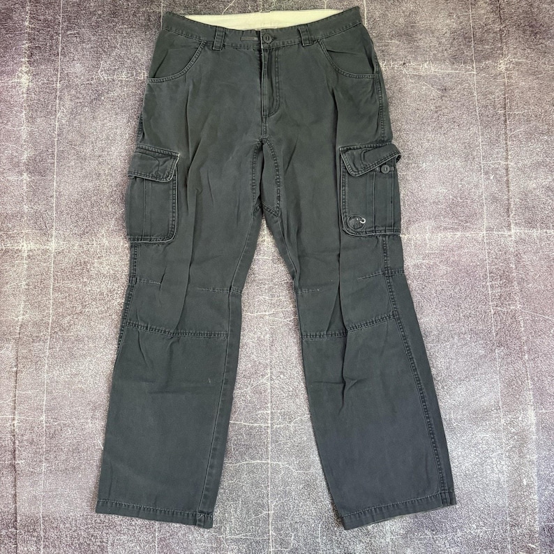 Men's Vintage 90's Mammut Gray Cotton Canvas Cargo Champ Hiking Pants Sz 34 X 32 image 1