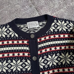 Women's Vintage 80's Pendleton USA Fair Isle Wool Cardigan Sweater Jacket Sz M image 3