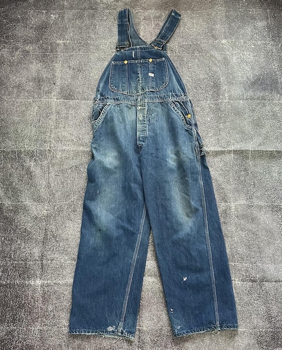 Men's Vintage 60's Lee USA Jelt Denim Union Sanforized Bib