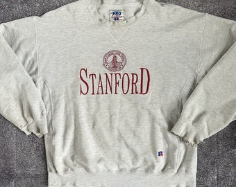 Men's Vintage 90's Russell Stanford Cardinals Heather Gray Crewneck Sweatshirt L