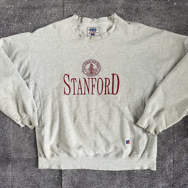 Men's Vintage 90's Russell Stanford Cardinals Heather Gray Crewneck Sweatshirt L