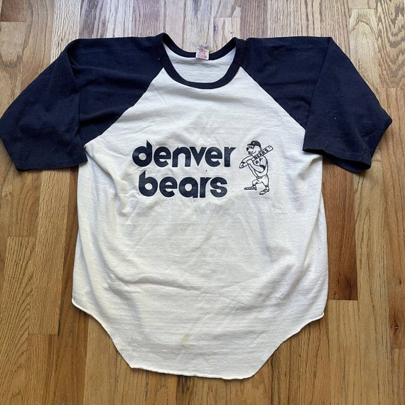 Mens Vintage 70s Denver Bears Baseball Raglan 3/4 