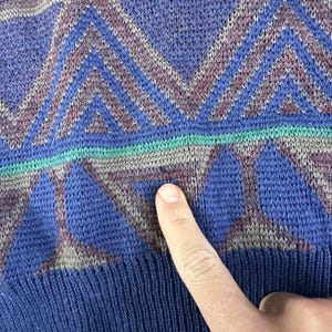 Men's Vintage 80's Pendleton Tribal Aztec Wool Crewneck Pullover Sweatshirt Sz L image 3