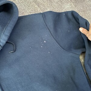 Men's Vintage Y2K Carhartt Navy Blue Full Zip Up Work Hoodie Sweatshirt Sz Large image 4