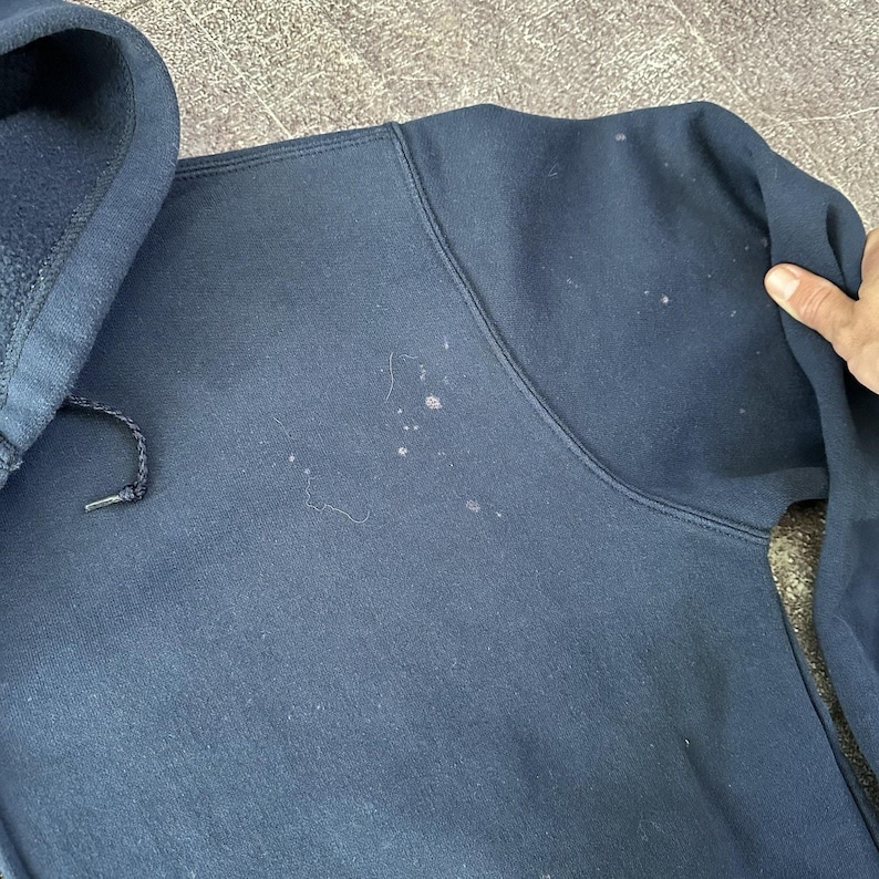 Men's Vintage Y2K Carhartt Navy Blue Full Zip Up Work Hoodie Sweatshirt Sz Large image 4