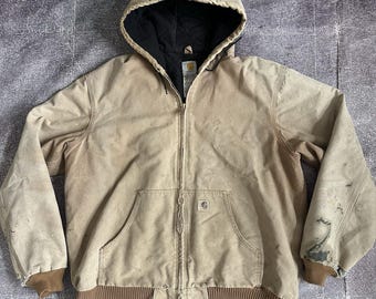 Vintage 90s Y2k Carhartt J140 Chestnut Brown Duck Canvas Active