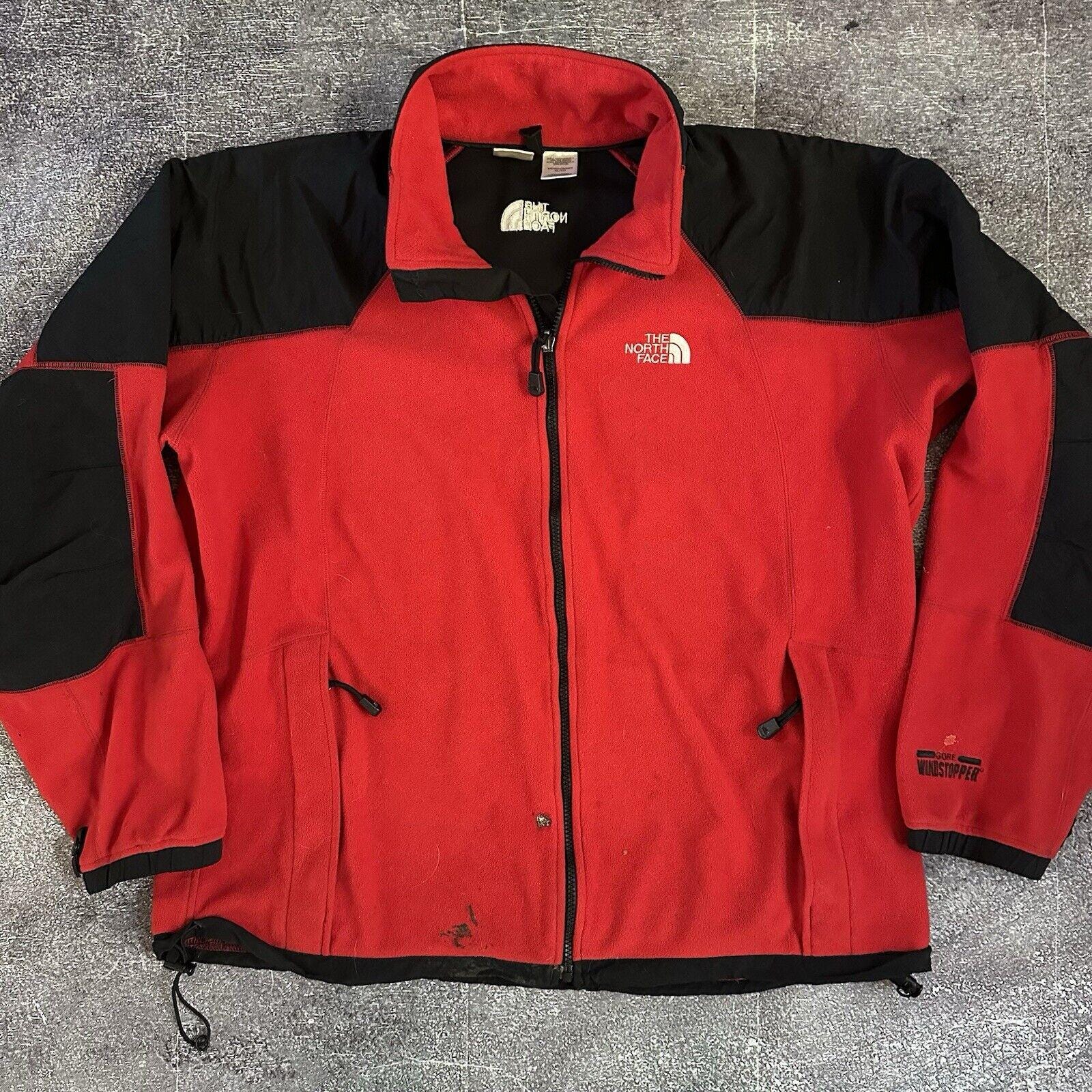 トップス 90s THE NORTH FACE  GORE WINDSTOPPERVEST Vintage The North Face Gore Wind-Stopper Red 90s Fleece