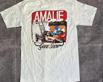 Camiseta masculina vintage dos anos 90 Gene Snow Top Fuel Dragster NHRA Drag Racing tamanho M