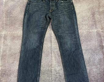 Herren Vintage Y2K Ed Hardy Christian Audigier Straight Leg Blue Jeans Sz 36 X 32