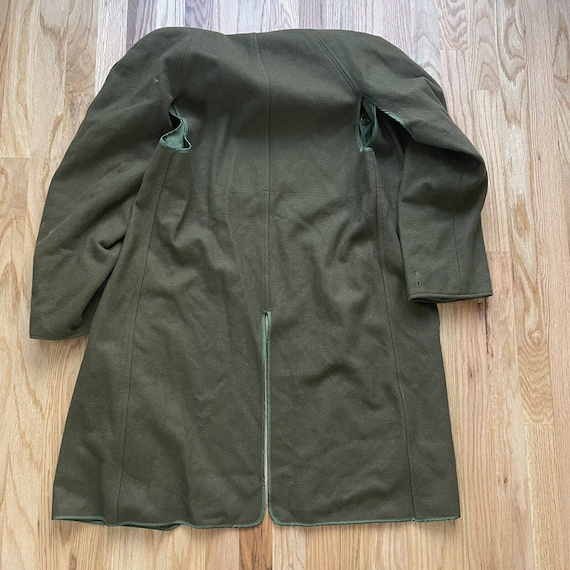 Men's Vintage US Army Overcoat Forest Green Wool … - image 4