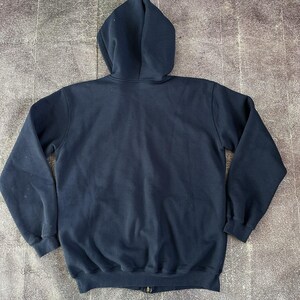 Men's Vintage Y2K Carhartt Navy Blue Full Zip Up Work Hoodie Sweatshirt Sz Large image 5