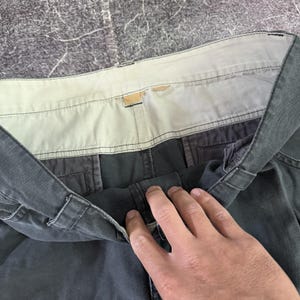 Men's Vintage 90's Mammut Gray Cotton Canvas Cargo Champ Hiking Pants Sz 34 X 32 image 3