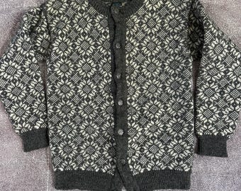 Jersey de lana noruega gris estilo Fair Isle de Dale Of Norway para hombre, talla XL, estilo vintage de los 90.