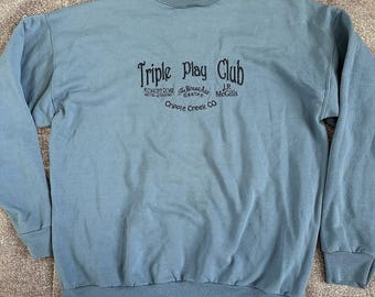 Men's Vintage 90s Cripple Creek Casino Triple Play Club Crewneck Sweatshirt Sz L