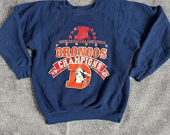 Sweatshirt ras du cou champion Denver Broncos AFC Champs pour homme vintage des années 80, taille L