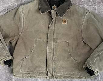 Men's Vintage 90's Carhartt J22 Chocolate Brown Sandstone Traditional Jacket 2XL